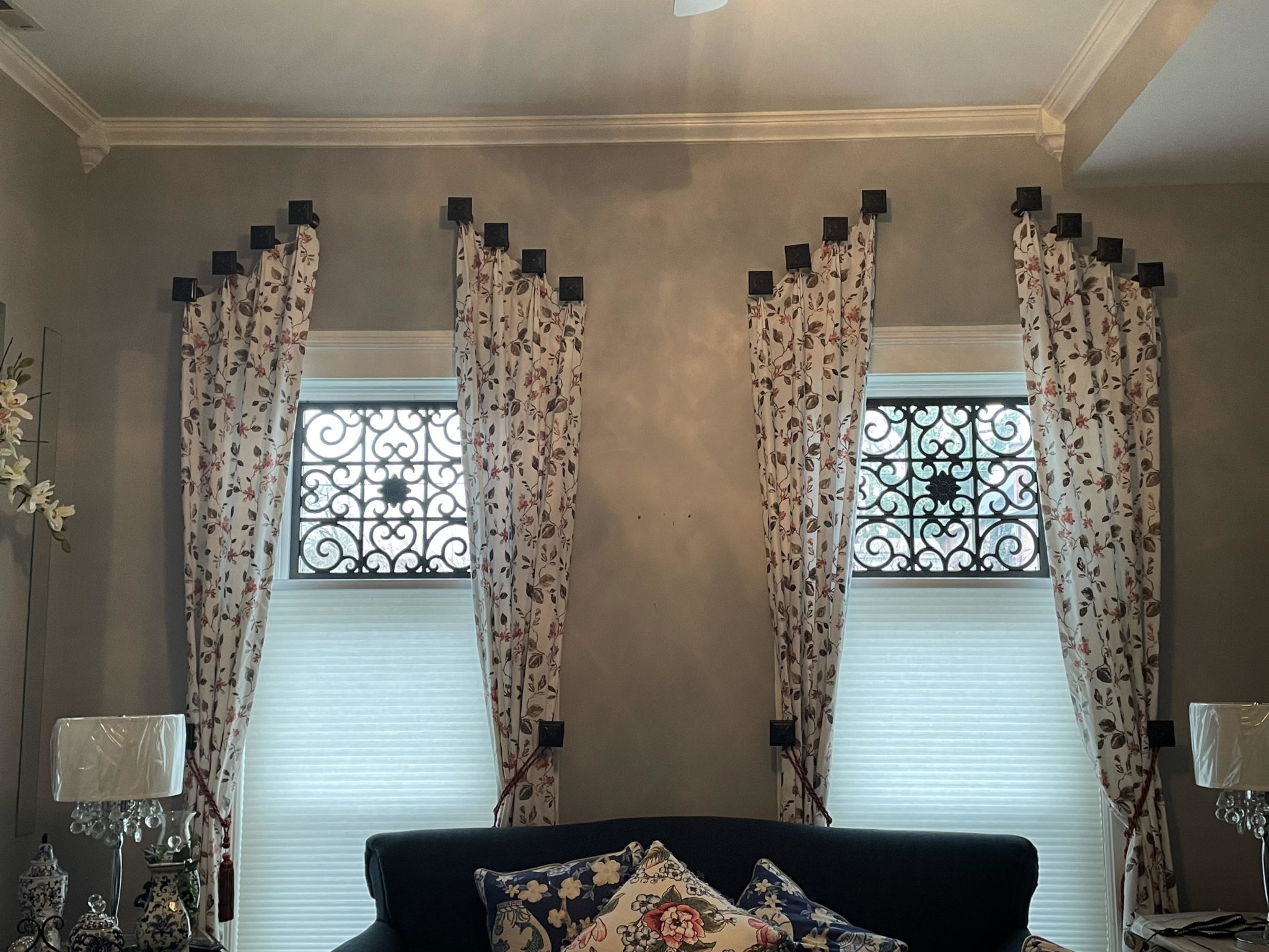 Window Treatment (Faux Iron Grill for Windows and New Door)